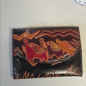 Elephant Design Black and Brown Wallet